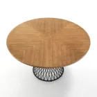 Eettafel met rond blad in eiken gefineerd Mdf - Emmanuel Viadurini