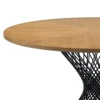 Eettafel met rond blad in eiken gefineerd Mdf - Emmanuel Viadurini