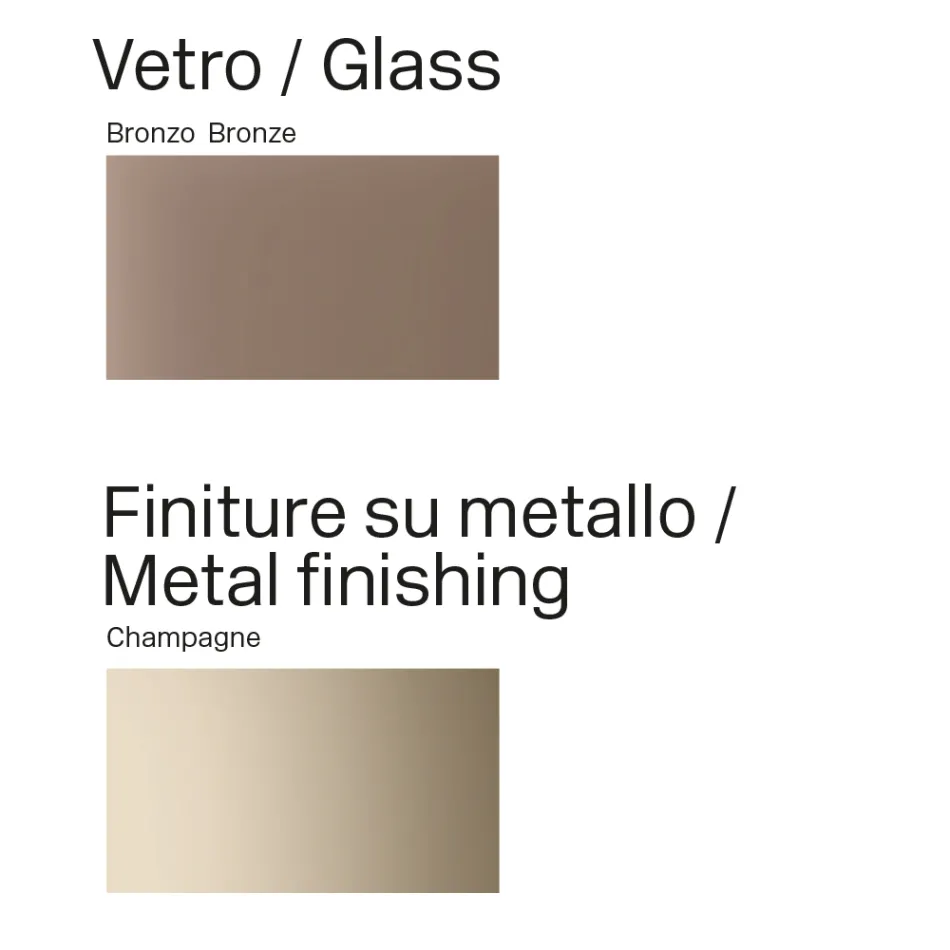 Opalia eettafel van 320 cm, glas en metaal, gemaakt in Italië. Viadurini