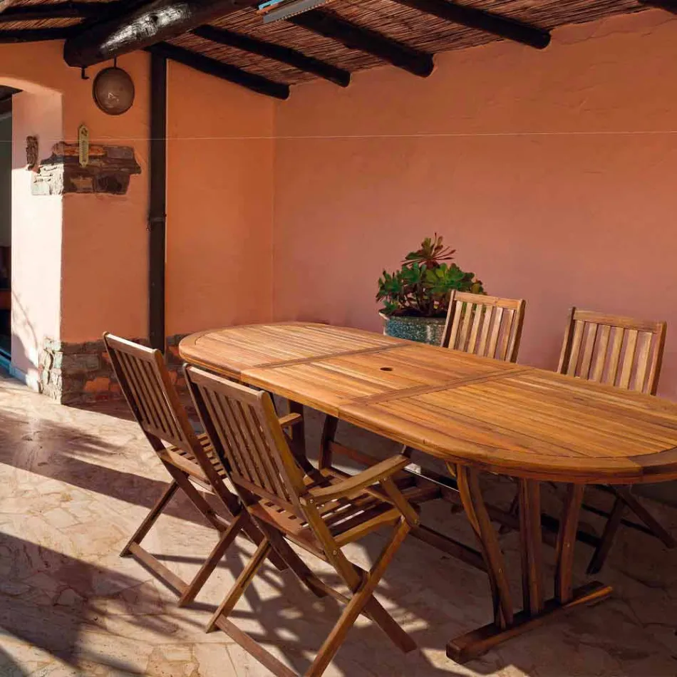 Uitschuifbare tuintafel tot 240 cm in hout - Kaley Viadurini