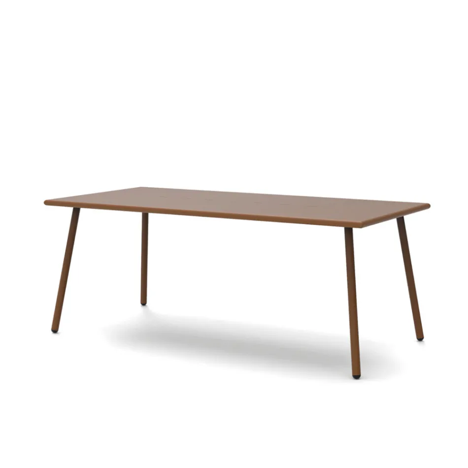 Rechthoekige buiteneettafel in gegalvaniseerd staal Made in Italy - Elvia Viadurini