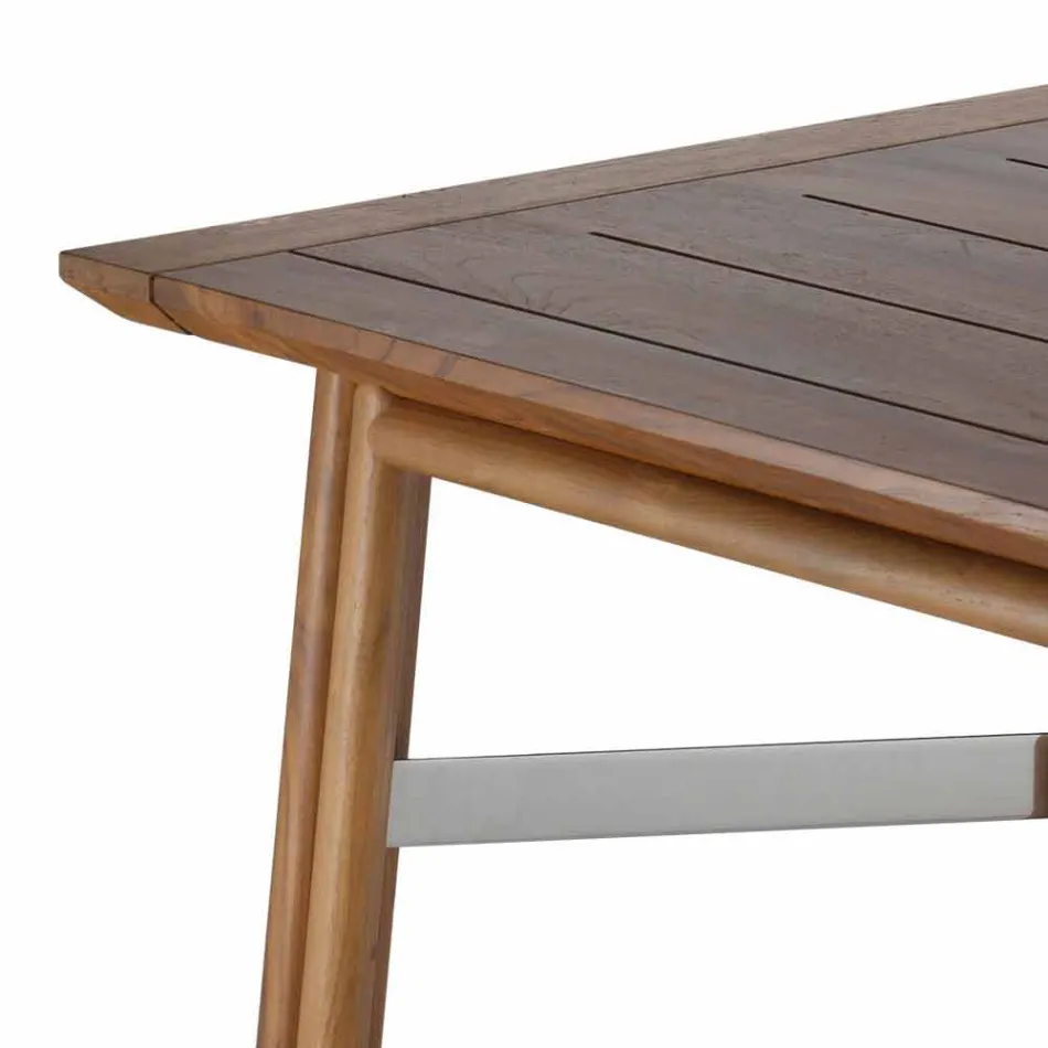 Tuintafel in natuurlijk of zwart hout, Italiaanse luxe - Suzana Viadurini