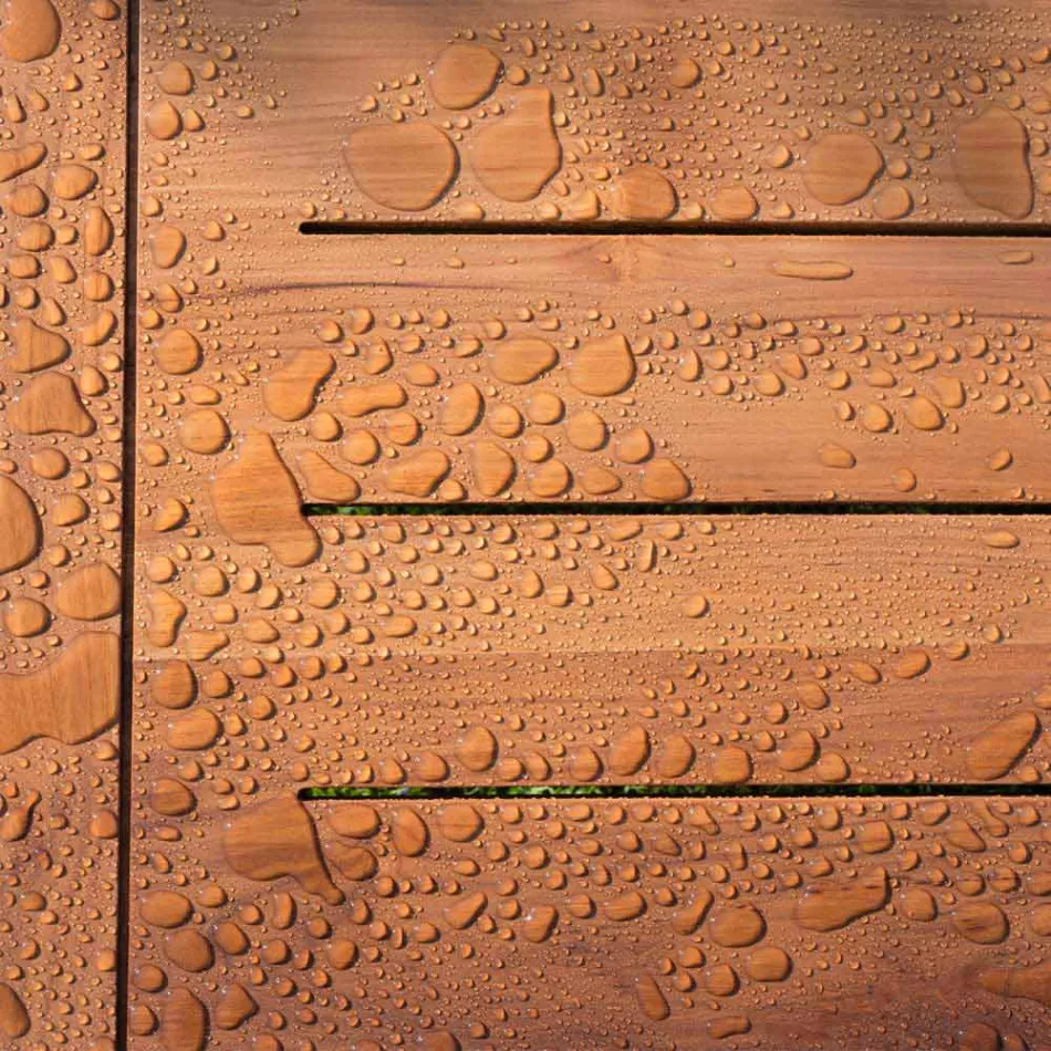 Tuintafel in natuurlijk of zwart hout, Italiaanse luxe - Suzana Viadurini