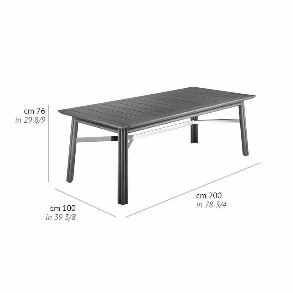 Tuintafel in natuurlijk of zwart hout, Italiaanse luxe - Suzana Viadurini