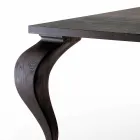 Eettafel luxe design in massief hout, gemaakt in Italië, Draad Viadurini