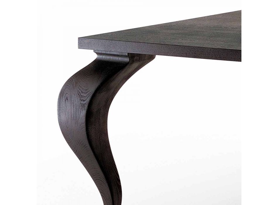 Eettafel luxe design in massief hout, gemaakt in Italië, Draad Viadurini