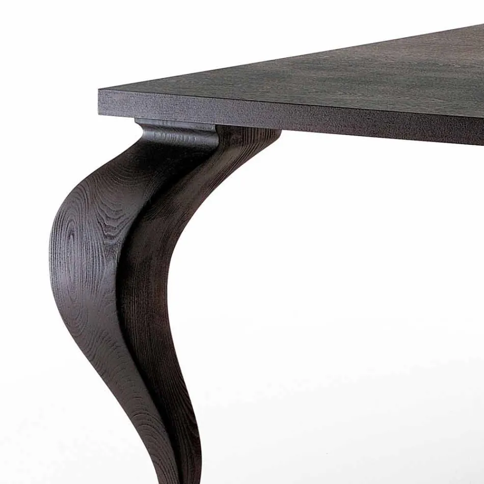 Eettafel luxe design in massief hout, gemaakt in Italië, Draad Viadurini