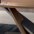 Design eettafel in metalen blad in Canaletto walnoot - Zorato Wood Viadurini