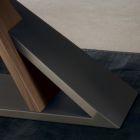 Design eettafel in metalen blad in Canaletto walnoot - Zorato Wood Viadurini