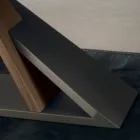 Design eettafel in metalen blad in Canaletto walnoot - Zorato Wood Viadurini