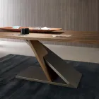 Design eettafel in metalen blad in Canaletto walnoot - Zorato Wood Viadurini