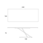 Design eettafel in metalen blad in Canaletto walnoot - Zorato Wood Viadurini