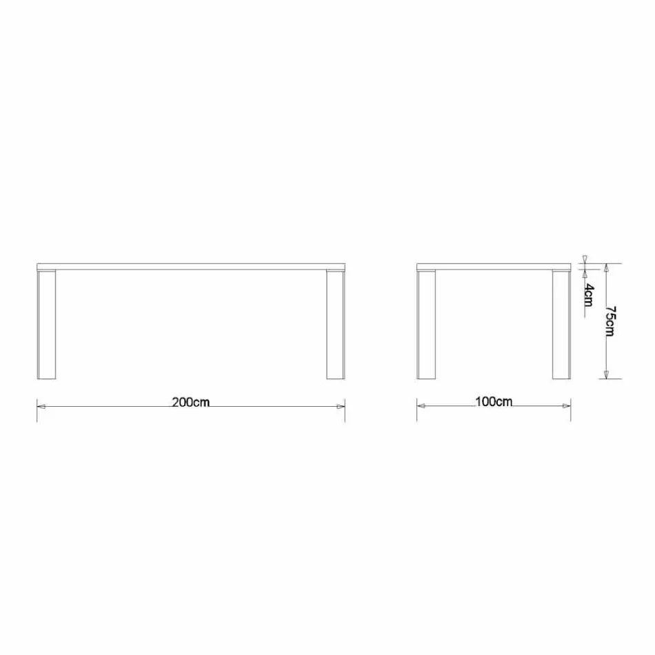 Design eettafel in natuurlijk walnoothout, L200xP100cm, Yvonne Viadurini