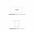 Eettafel modern design 100x200 cm in hout en metaal Plant Viadurini