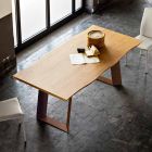 Eettafel modern design 100x200 cm in hout en metaal Plant Viadurini