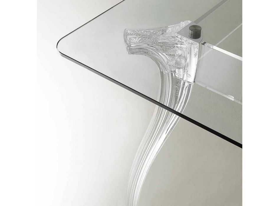van modern design Eettafel met gehard glas top Jinny Viadurini