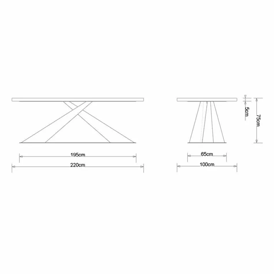 Moderne design eettafel met Elliot made in Italy eiken blad Viadurini