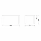 Modern design eettafel in massief eiken, L160xP90cm, Loran Viadurini