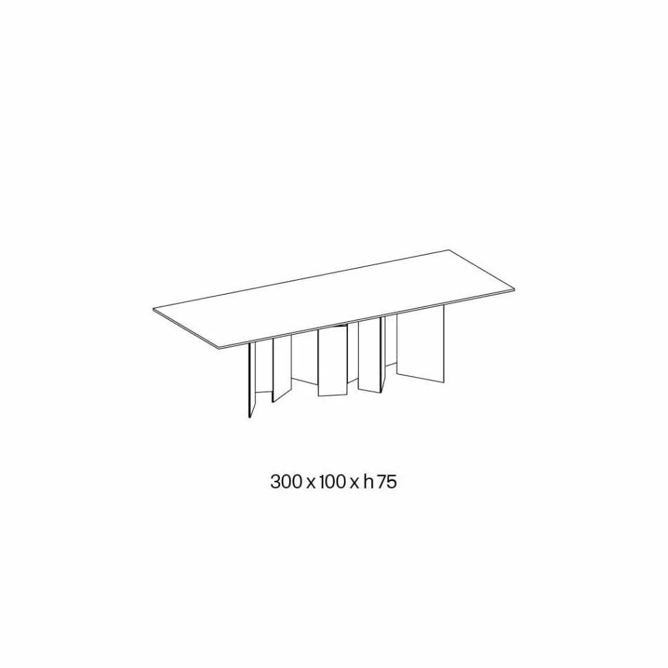 Design eettafel in keramiek en gerookt glazen onderstel gemaakt in Italië - willekeurig Viadurini
