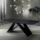 Design eettafel in keramiek met Portoro-effect en mat metaal - Falcon Viadurini