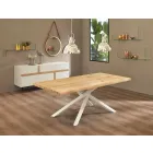 Design eettafel in hout en metaal Made in Italy - Skipper Viadurini