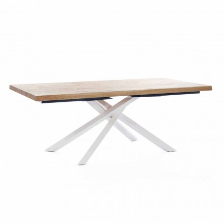 Design eettafel in hout en metaal Made in Italy - Skipper Viadurini