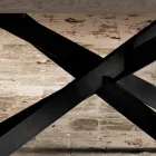 Design eettafel in eik en metaal gemaakt in Italië Oncino Viadurini