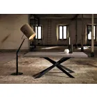 Design eettafel in eik en metaal gemaakt in Italië Oncino Viadurini