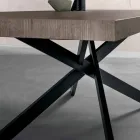 Design eettafel in eik en metaal gemaakt in Italië Oncino Viadurini