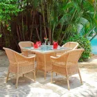 Table dining polyethyleen hand geweven Tsjaad Viadurini