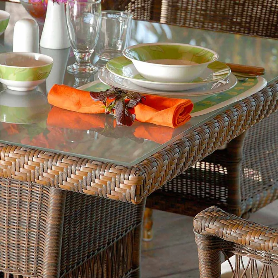 Table dining polyethyleen hand geweven Tsjaad Viadurini