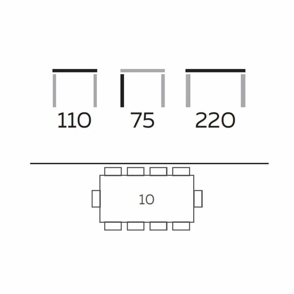 Design eettafel van rookglas en geolied essenhout Made in Italy - Croma Viadurini