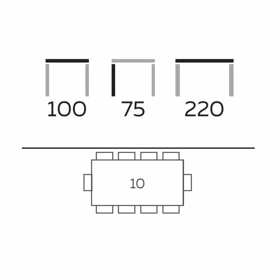 Moderne design eettafel in gres en essen gemaakt in Italië - Charol Viadurini