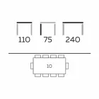 Moderne design eettafel in gres en essen gemaakt in Italië - Charol Viadurini