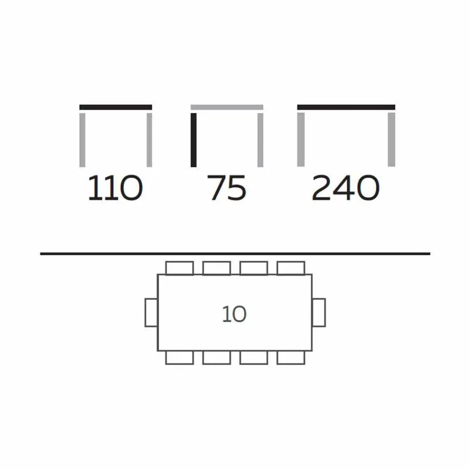 Moderne design eettafel in gres en essen gemaakt in Italië - Charol Viadurini