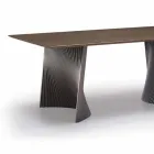Moderne design eettafel in gres en essen gemaakt in Italië - Charol Viadurini