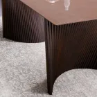 Moderne design eettafel in gres en essen gemaakt in Italië - Charol Viadurini