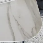 Elliptische eettafel in staal en gepolijst keramiek Florim - Gelsino Viadurini