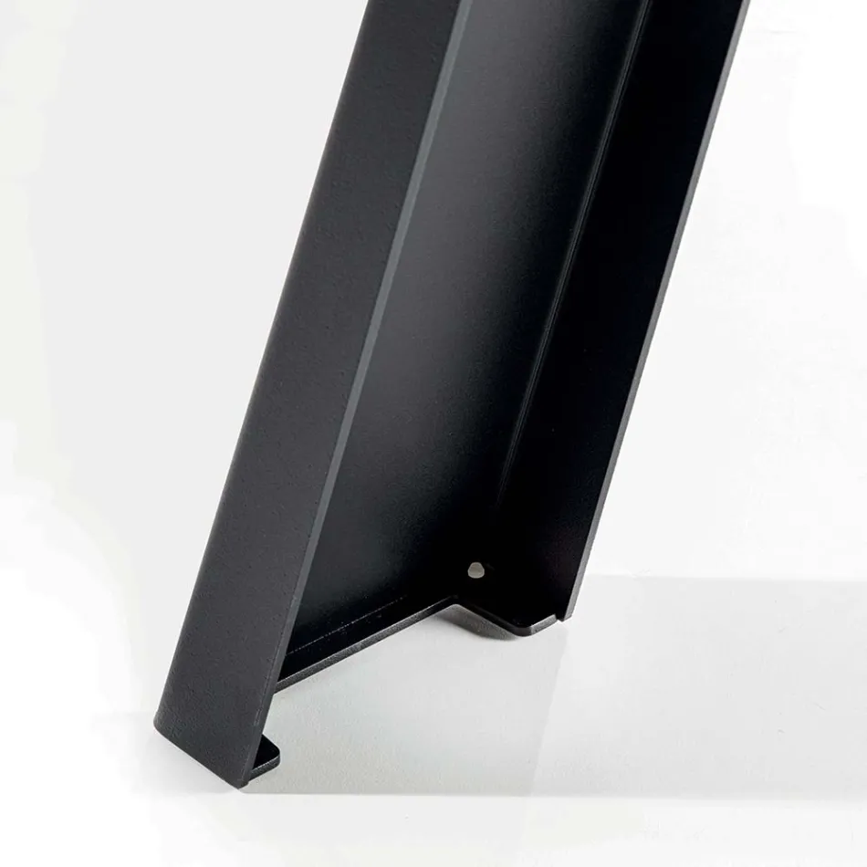 Vaste eettafel met metalen onderstel en eiken gefineerd blad - Termoli Viadurini