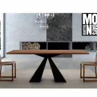 Gefineerde eettafel met stalen onderstel Made in Italy - Dalmatian Viadurini