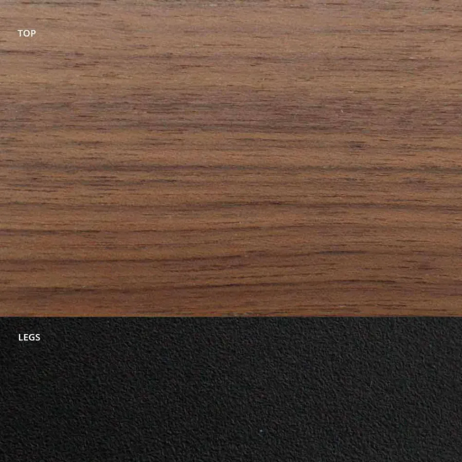 Gefineerde eettafel met stalen onderstel Made in Italy - Dalmatian Viadurini