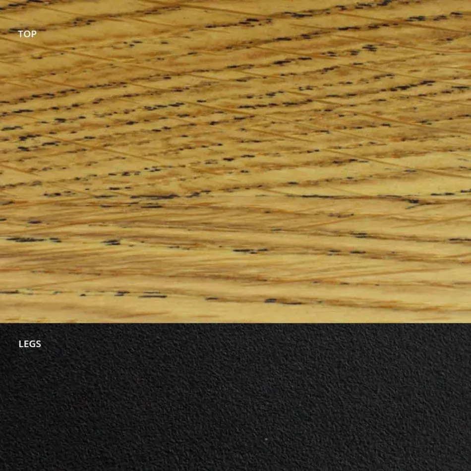 Gefineerde eettafel met stalen onderstel Made in Italy - Dalmatian Viadurini