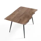 Stalen eettafel met Mdf-blad in eiken afwerking - Gherardo Viadurini