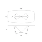 Eettafel in 3 mm keramiek en metalen onderstel Made in Italy - Pioenroos Viadurini