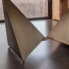 Eettafel in 3 mm keramiek en metalen onderstel Made in Italy - Pioenroos Viadurini