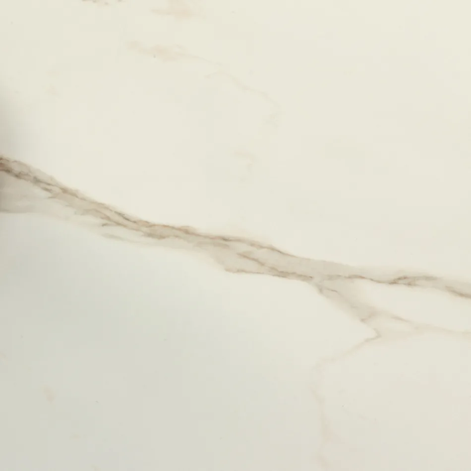 Eettafel in 3 mm keramiek en metalen onderstel Made in Italy - Pioenroos Viadurini