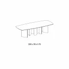 Keramische eettafel en Extralight glazen voet gemaakt in Italië - willekeurig Viadurini