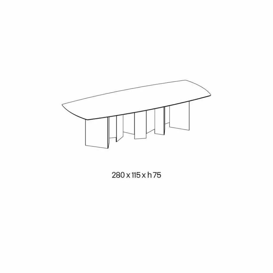 Keramische eettafel en Extralight glazen voet gemaakt in Italië - willekeurig Viadurini