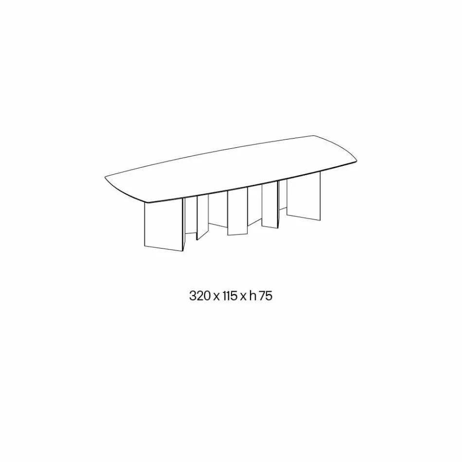 Keramische eettafel en Extralight glazen voet gemaakt in Italië - willekeurig Viadurini