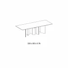 Keramische eettafel en Extralight glazen voet gemaakt in Italië - willekeurig Viadurini